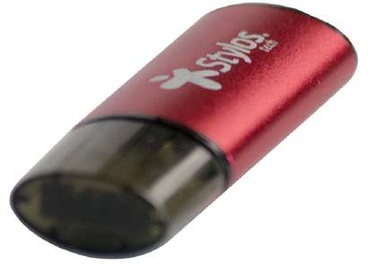 Memoria USB Stylos STMUS72W 16 GB USB Tipo A, Color Negro, Rojo
