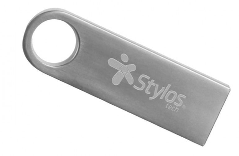 Memoria USB Stylos Tech, 128 GB, USB 2.0, Plata