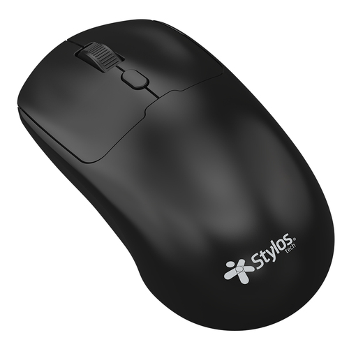 Mouse Optico Stylos STPMOI7B, 4 Botones, 1600 dpi, Rf Inalambrico, Recargable, Negro