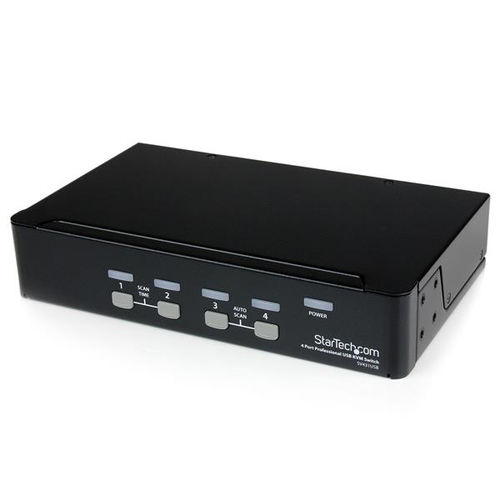 Conmutador Switch Profesional Startech KVM 4 Puertos Vídeo VGA - USB - Hasta 1920x1440, (SV431USB)