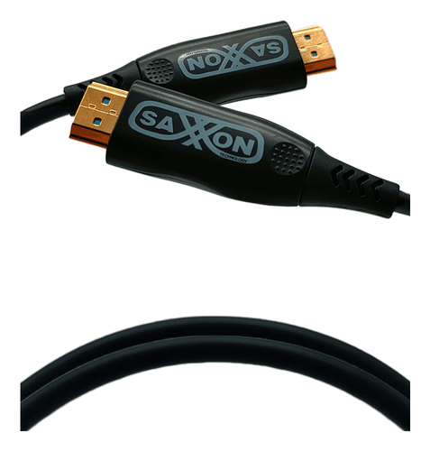 Cable HDMI Saxxon SX-10HD-F047 V. 2.0, 10 m, 18 Gbit/s, Negro, Oro