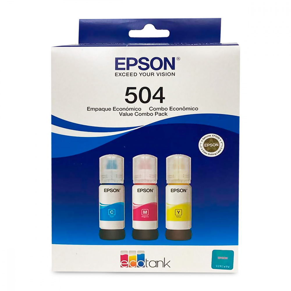 Botella de Tinta Epson T504, 3 Piezas, Cian/magenta/amarillo