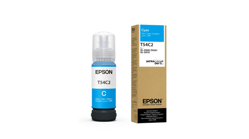 Botella de Tinta Epson C13T54C220 Cian, 70 ml, Compatibilidad Surelab SL-D500