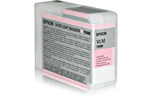 Cartucho de Tinta Epson T580B00 Original, Magenta Claro Vivo, 80 ml, Compatibilidad Stylus Pro 3880
