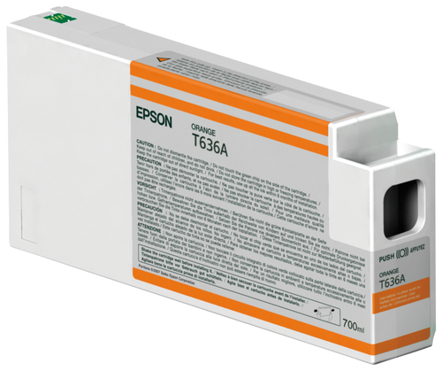 Cartucho de Tinta Epson Singlepack Orange T636A00 Ultrachrome Hdr 700 ml Original, Naranja, 700 ml