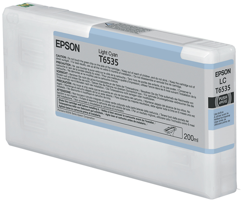 Cartucho de Tinta Epson T6535 Light Cyan Ink Cartridge (200ml) Original, Cian Claro, 200 ml