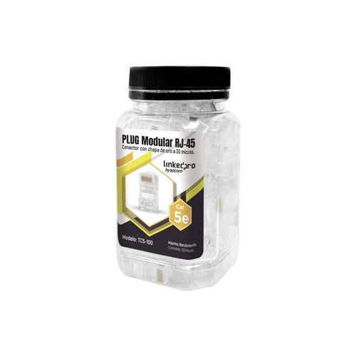 Conector Linkedpro TC5-100 RJ-45, Color Transparente, Categoría Cat5e, Certificación TIA-568B.2