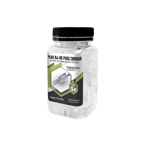Conector Linkedpro TC5-PASS RJ-45, Color Transparente, Categoría Cat5e
