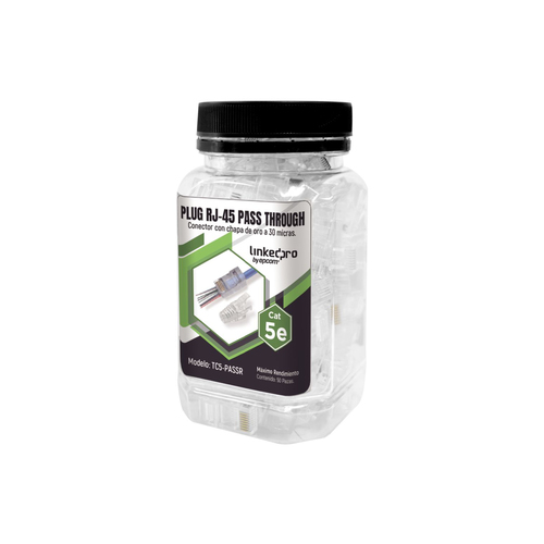Conector Linkedpro TC5PASSR RJ-45, Color Transparente, Categoría Cat5e