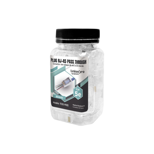 Conector Linkedpro TC5S-PASS RJ-45, Color Transparente, Categoría Cat5e