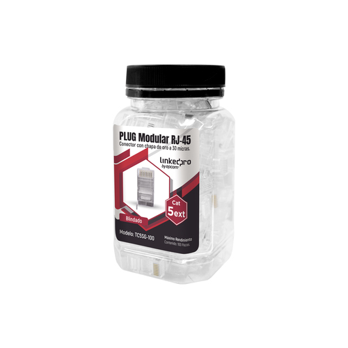 Conector Linkedpro TC5SG-100 RJ-45, Color Transparente, Categoría Cat5e