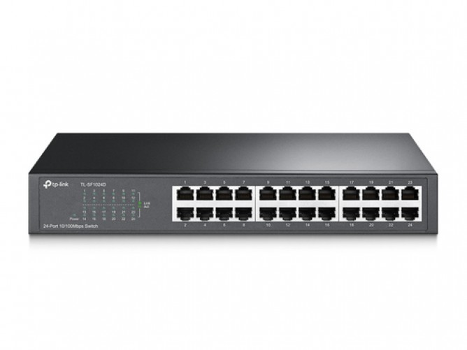 Switch TP-Link de 24 Puertos RJ45 10/100 Mbps No Administrable para Montaje en Rack
