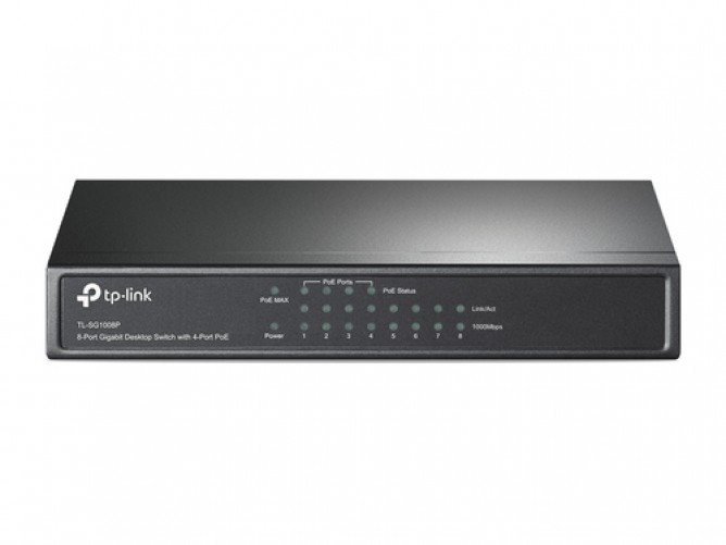 Switch TP-Link 8 Puertos Gigabit Ethernet, 10/100/1000MBPS, No Administrado, RJ-45 8, 4x PoE