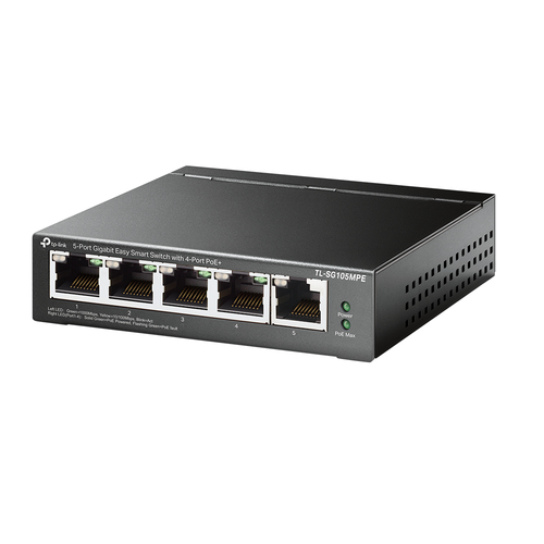 Switch TP-Link TL-SG105MPE L2, Cantidad de Puertos 5, Gigabit Ethernet (10/100/1000), 10 Gbit/s, Negro