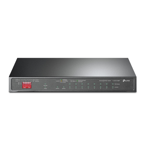 Switch TP-Link TL-SG1210MP No Administrado, RJ-45 9, Gigabit Ethernet (10/100/1000), (PoE +) 8, Negro