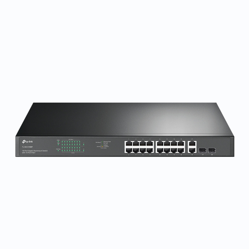 Switch |tp-link | TL-SG1218MP | 16 Puertos RJ45 Gigabit 10/100/1000 Mbps PoE con 2 Puertos RJ45 Gigabit y 2 Ranuras SFP Gigabit Combo | No Administrable | para Rack 19 Pulgadas