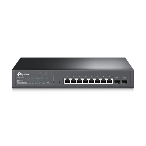 Switch TP-Link TL-SG2210MP Gestionado, L2/l2+, Cantidad de Puertos 8, Puertos 8, (PoE +) 8, Gigabit Ethernet (10/100/1000), 20 Gbit/s, Eap-leap, EAP-MD5, Eap-tls, Eap-ttls, Https, Snmp, SNMPV2, Snm...
