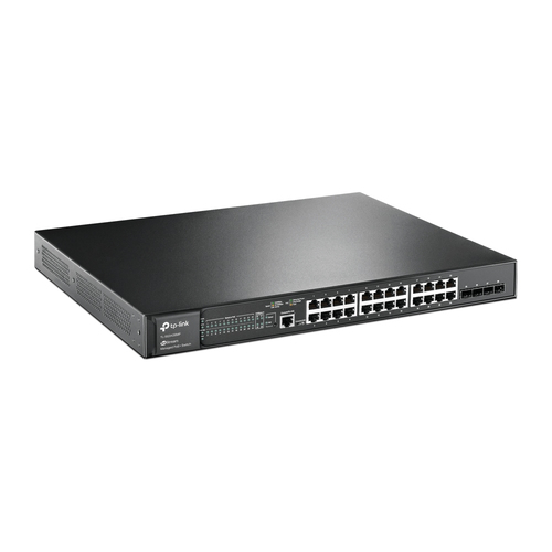 Switch TP-Link Jetstream TL-SG3428MP Gestionado, L2+, Cantidad de Puertos 24, Puertos 24, (PoE +) 24, Gigabit Ethernet (10/100/1000), 56 Gbit/s, Ssh, Ssl/tls, 1U, Negro