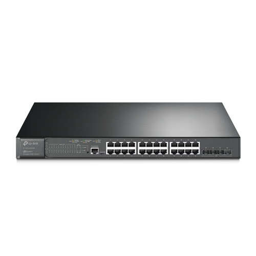 Switch TP-Link Jetstream TL-SG3428XMP Gestionado, L2+, Cantidad de Puertos 24, Puertos 24, (PoE +) 24, Gigabit Ethernet (10/100/1000), 128 Gbit/s, 1U, Negro