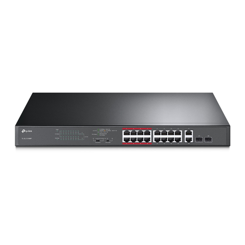 Switch TP-Link TL-SL1218MP No Administrado, RJ-45 16, Fast Ethernet (10/100), (PoE +) 16, Negro