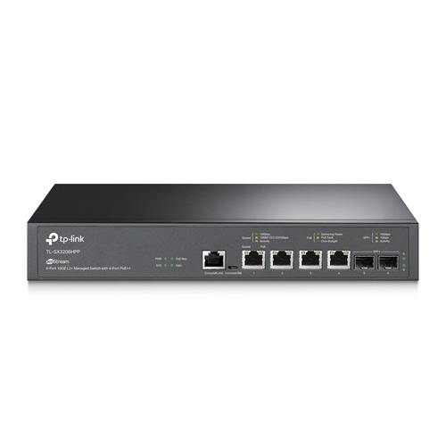 Switch TP-Link Jetstream TL-SX3206HPP Gestionado, L2+, RJ-45 4, 10g Ethernet (100/1000/10000), (PoE +) 4, Negro