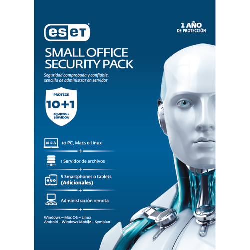 Antivirus Eset Small Office (tmeset-067) 10 Equipos Mas 1 Servidor, 5 Smartphones o Tablets, Administracion Remota