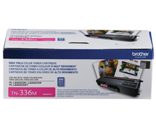 Tóner Brother TN-336M, Magenta, 3500 Páginas, P/impresoras HL-L8250CDN, HL-L8350CDW, HL-L8350CDWT, MFC-L8600CDW, MFC-L8850CDW Original