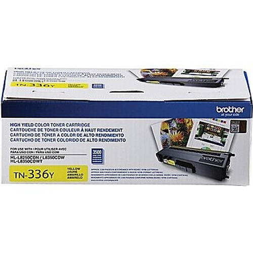 Tóner Brother TN-336Y, Amarillo, 3500 Páginas, P/impresoras HL-L8250CDN, HL-L8350CDW, HL-L8350CDWT, MFC-L8600CDW, MFC-L8850CDW Original