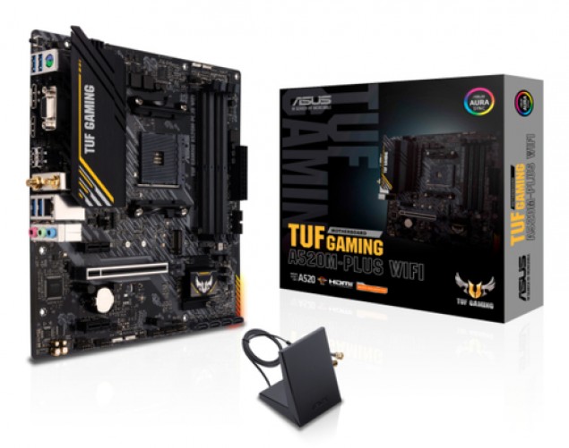 Tarjeta Madre Asus Tuf Gaming A520M-PLUS WiFi, Socket AM4, 4 DDR4-SDRAM, Micro ATX, WiFi, Bluetooth
