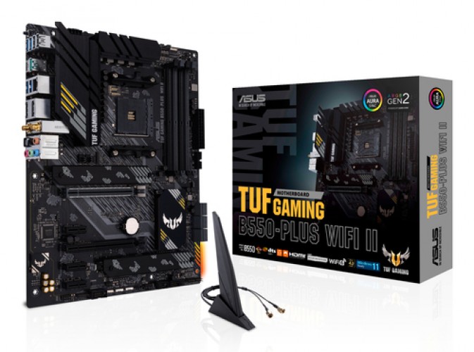 Tarjeta Madre Asus Tuf Gaming B550-PLUS WiFi II Socket AM4, 4 DDR4-SDRAM, ATX, WiFi, Bluetooth