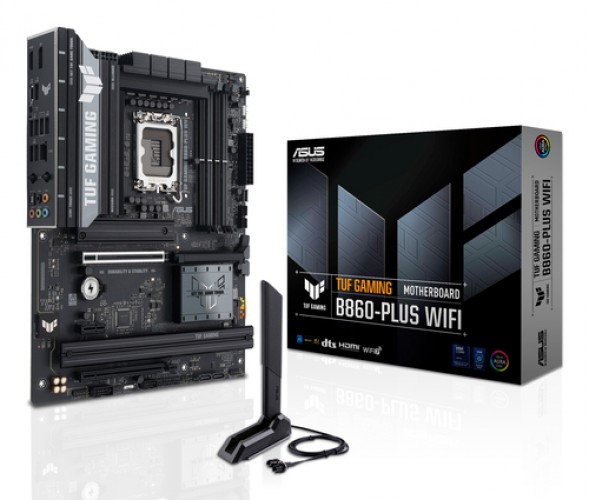 Tarjeta Madre Asus Tuf Gaming B860-PLUS WiFi, Socket Intel Lga 1851, ATX, DDR5, PCIe 5.0, Wi-fi 7, Red 2.5 Gbe, USB Tipo C 20 Gigabits por Segundo.