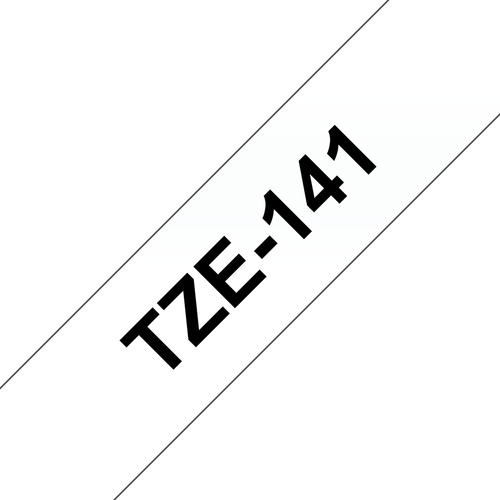 Cinta Brother TZE-141 Negro Sobre Transparente, Ancho 1.8 cm, Longitud 8 m
