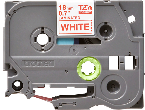 Cinta Brother TZE242G Rojo Sobre Blanco, 1.8 cm, 8 m