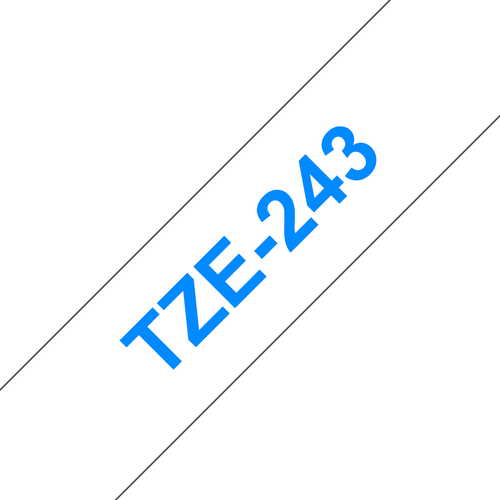 Cinta Brother TZE-243 Azul Sobre Blanco, 1.8 cm, 8 m