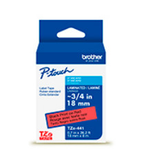 Cinta Brother TZE441G Negro Sobre Rojo, 1.8 cm, 8 m