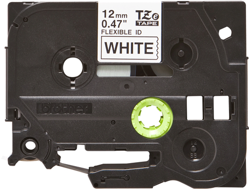 Cinta Brother TZEFX231G Negro Sobre Blanco, 1.2 cm, 8 m