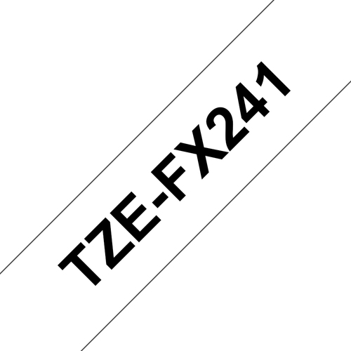 Cinta Brother TZE-FX241 Negro Sobre Blanco, 1.8 cm, 8 m