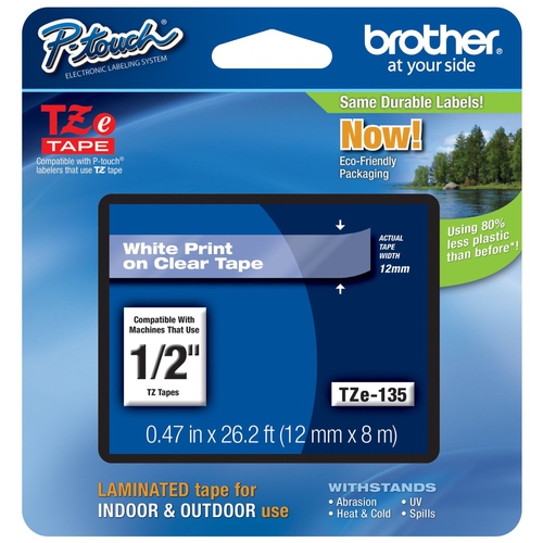 Cinta Brother TZES135, Tz, 8 m, 1 Pieza(s), Blister, 1.2 cm