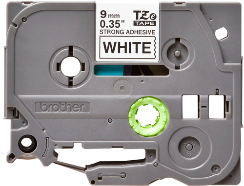 Cinta Brother TZES221G Negro Sobre Blanco, 9 mm, 8 m