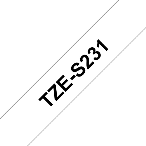Brother TZES231, Cinta Laminada Superadhesiva, 12 mm X 8 m Original