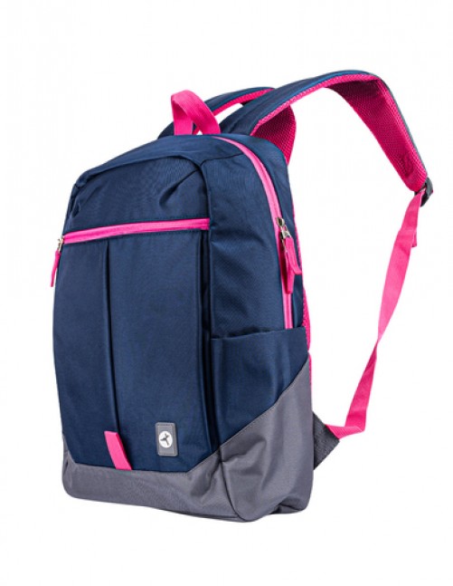 Mochila Techzone TZLBP26-A Bolsa Lateral, Tamaño Max de Pantalla 16", Poliéster, Color Azul, Gris, Rosa