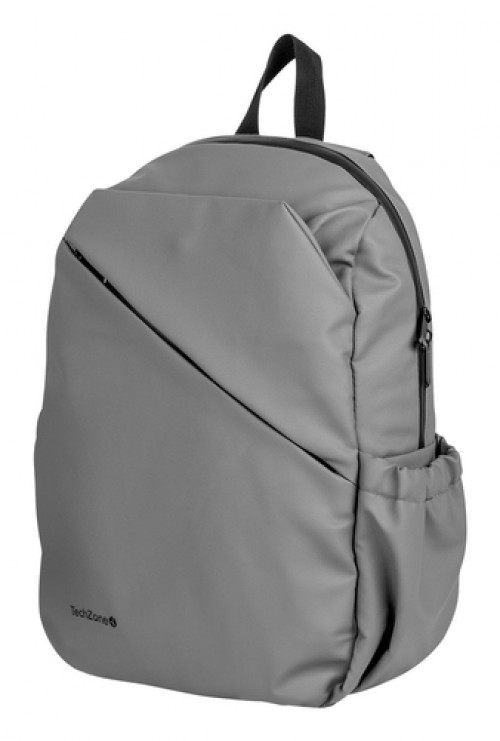 Mochila Techzone TZLBP29-G Bolsa Lateral, Tamaño Max de Pantalla 16", Poliéster, Color Gris