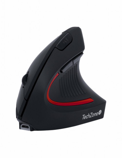 Mouse Techzone TZMOUINA-06 óptico, 6 Botones, 1600 dpi, Rf Inalámbrico + Bluetooth, 10 m, Negro