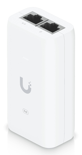 Adaptador PoE Ubiquiti U-PoE, Gigabit Ethernet, Active PoE, Blanco, Estado, 48 V, 15 W