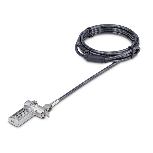 Cable Antirrobo Startech.com Kensington, Cerradura con Combinación, 2 m, Acero al Carbón, Negro, Plata