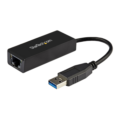 Adaptador Startech Tarjeta de Red Externa Nic USB 3.0 A 1 Puerto Gigabit Ethernet 1Gbps RJ45 a USB Negro, (USB31000S)