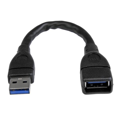 Extensor Startech.com 0.152 m, USB A a USB A, 5000 Mbit/s, Negro
