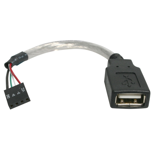 Cable USB Startech.com Cable de 15cm Adaptador Extensor USB 2.0 A Idc 4 Pines - Conector a Placa Madre - Hembra a Hembra, 0.152 m, Gris