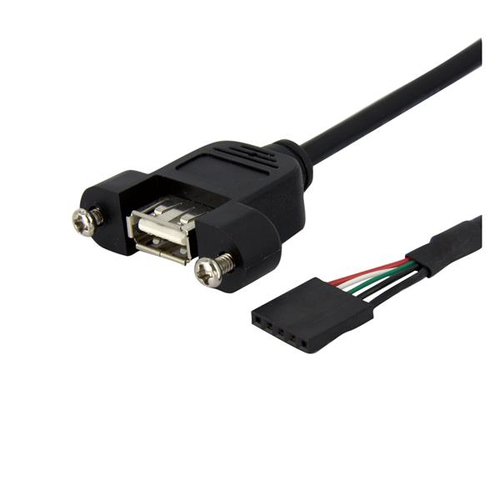 Cable USB Startech.com Cable de 91cm USB 2.0 para Montaje en Panel Conexión a Placa Madre Idc 5 Pines - Hembra USB A, 0.9 m, Negro