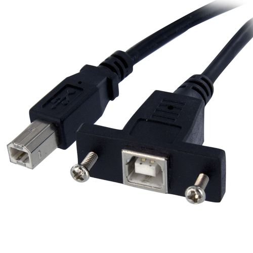 Extensor Startech.com 0.3 m, USB B a USB B, 480 Mbit/s, Negro